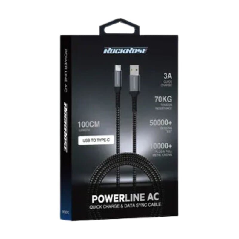RockRose Ascis AC Cable 3A 18W USB-A to USB-C Fast Charging — photo 3