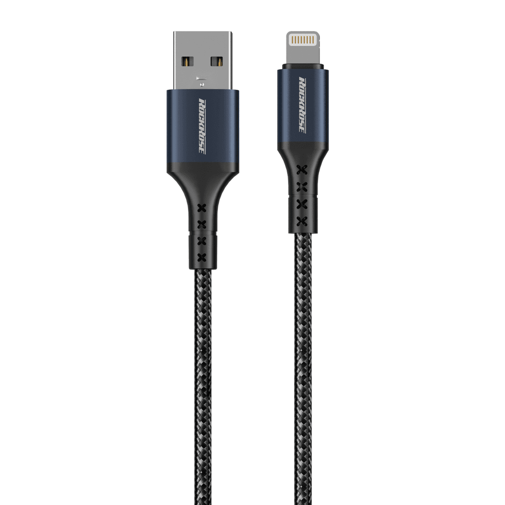 Cable RockRoze 2.4A 1M Lightning Cable Black