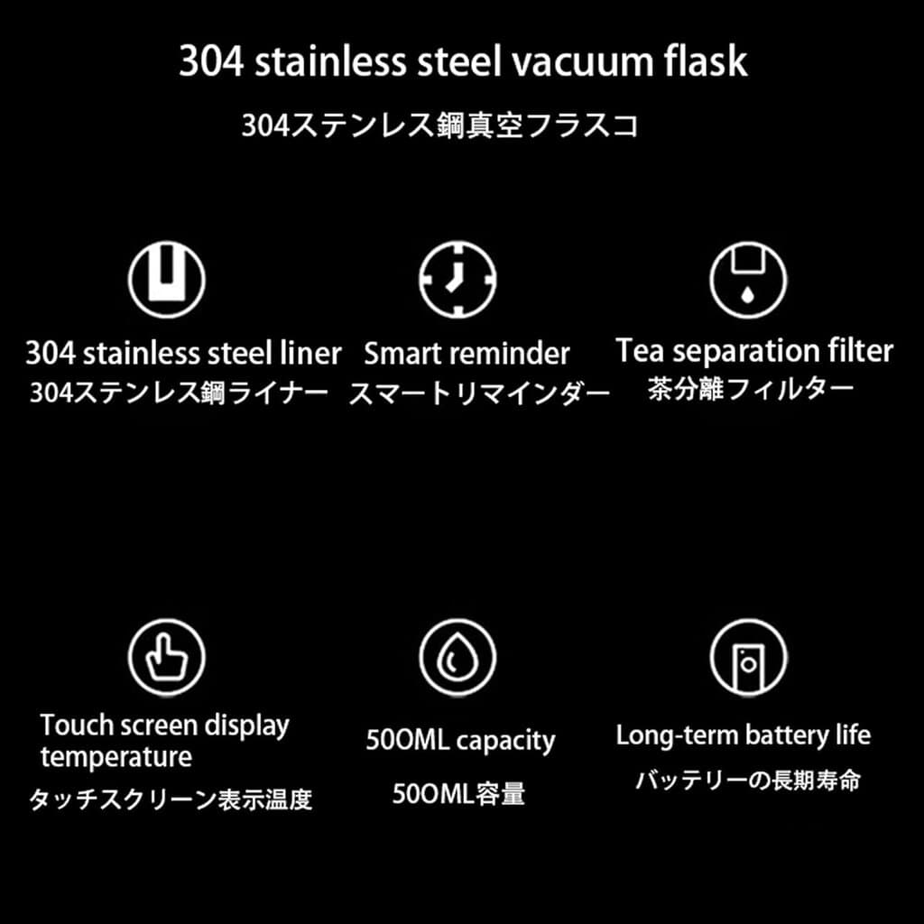 500ml Vacuum Flask LED Smart Leak-Proof 3
