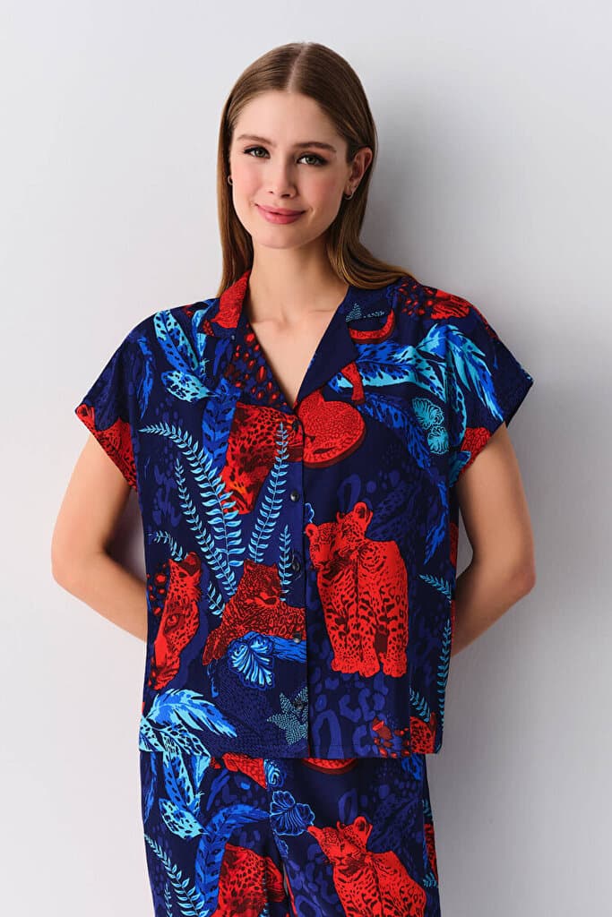 SUWEN Leo Masculine Pyjamas Set - Leo Print - S 2