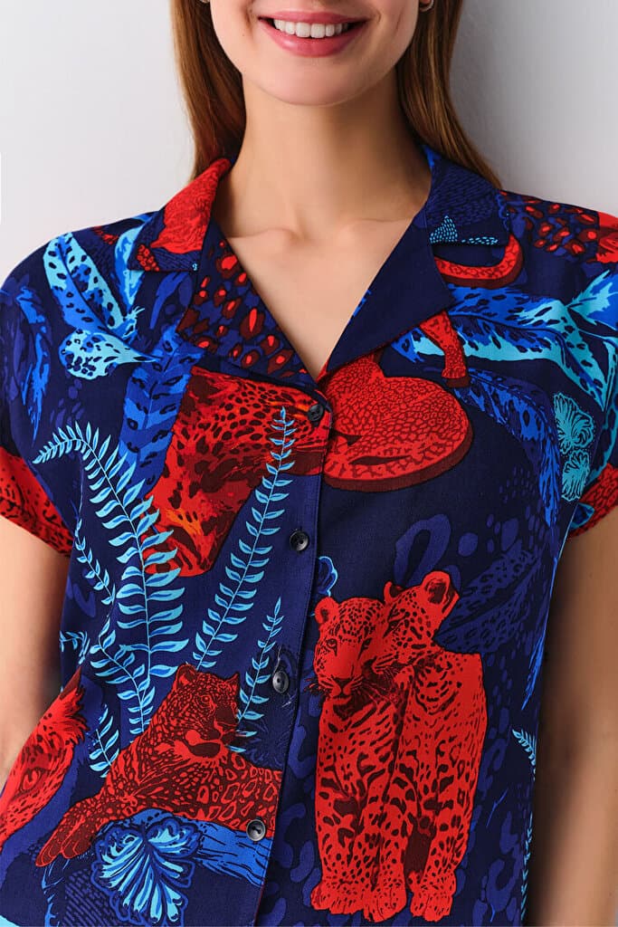 SUWEN Leo Masculine Pyjamas Set - Leo Print - S 3