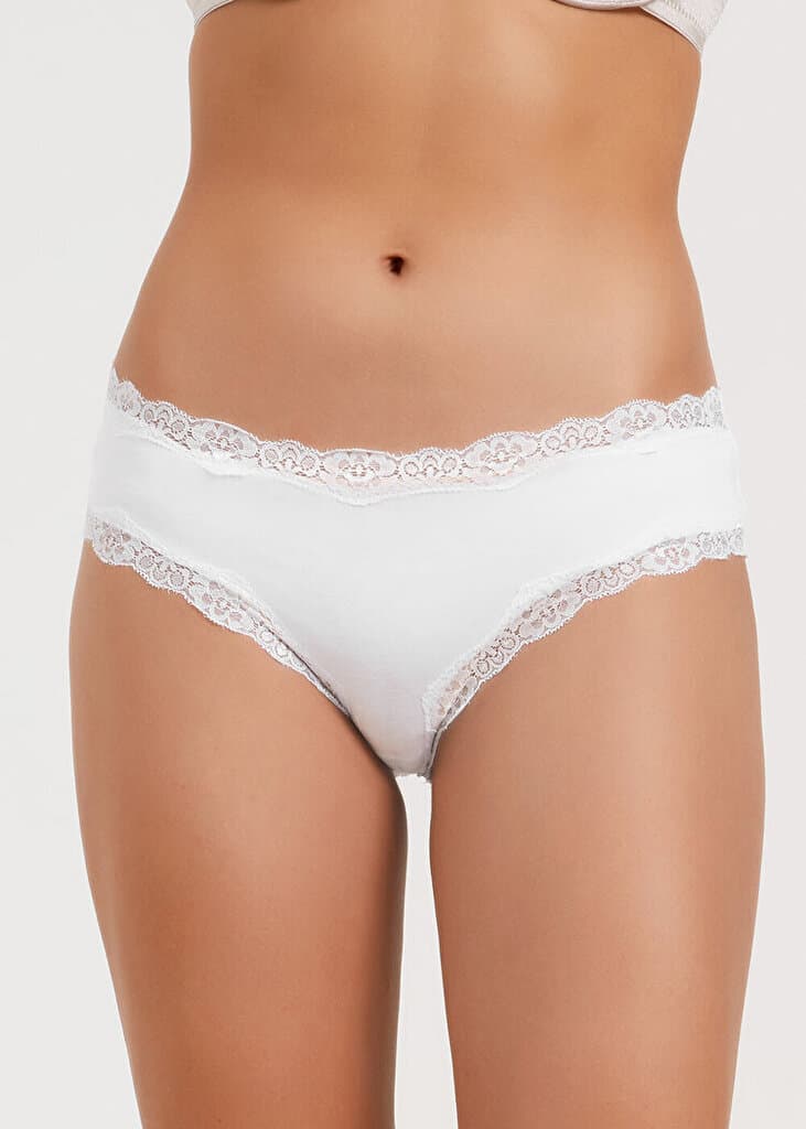 SUWEN Soft Touch Lacy Slip - White - S
