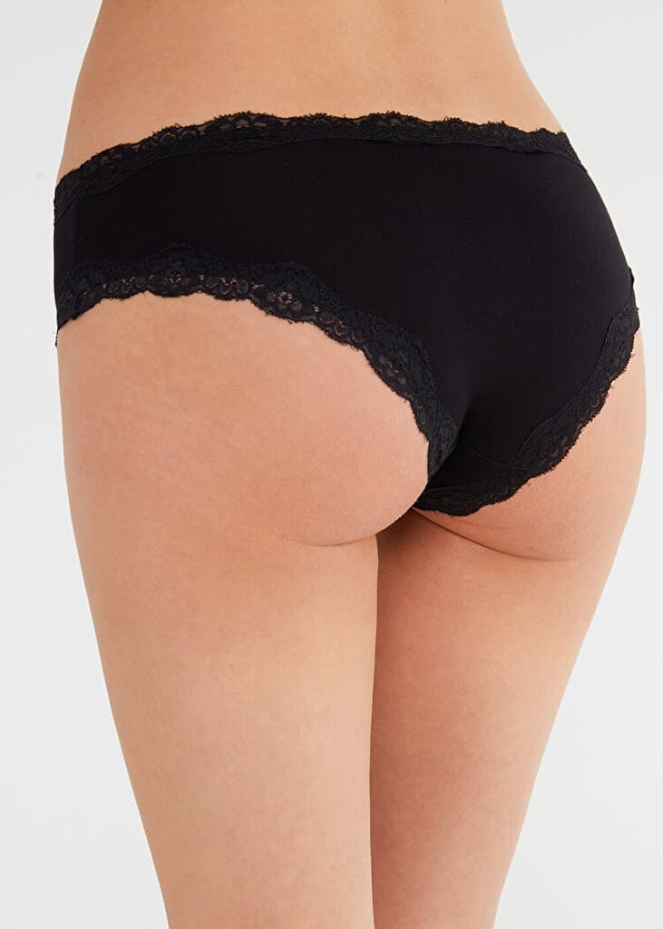 SUWEN Soft Touch Lacy Slip - Black - S 3