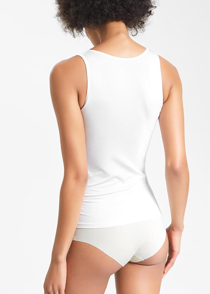 SUWEN Soft Touch Thick Strappy Vest - Ecru - M 3