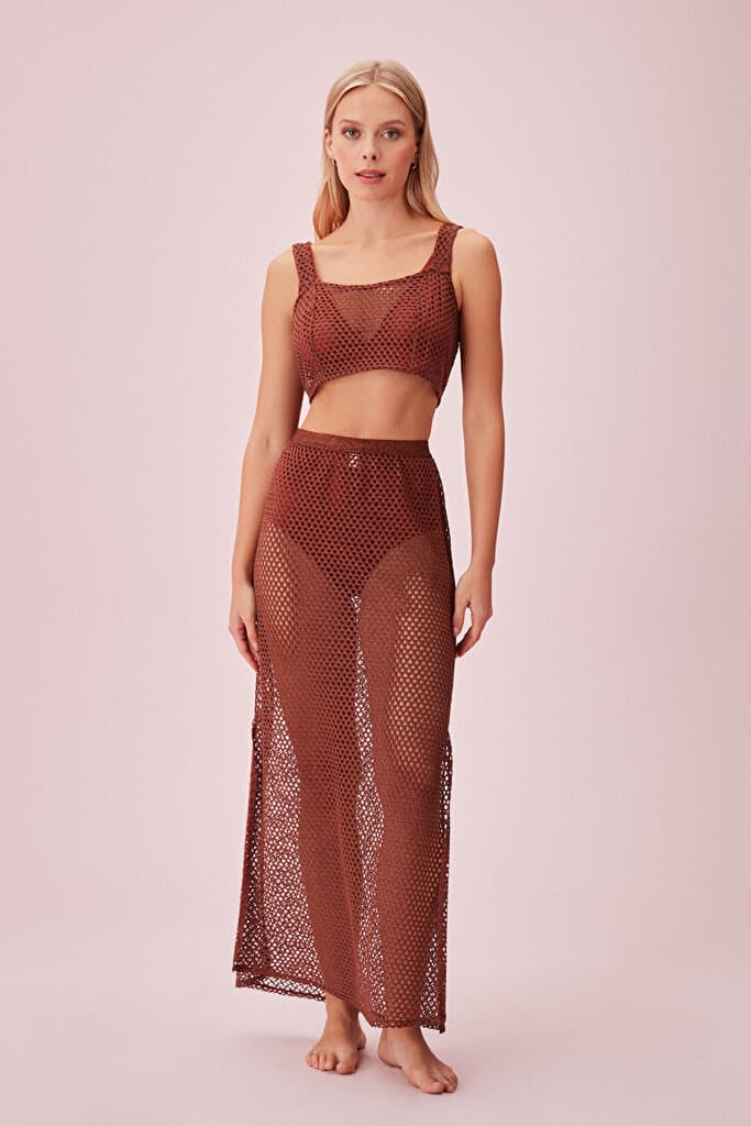 SUWEN Miu Skirt - Rose Lurex - S