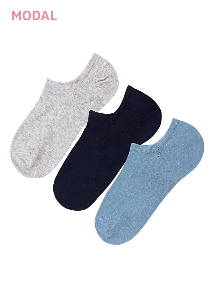 SUWEN 3 Pack Lady Modal Sneaker - Navy/Indigo/Gray - STD 1