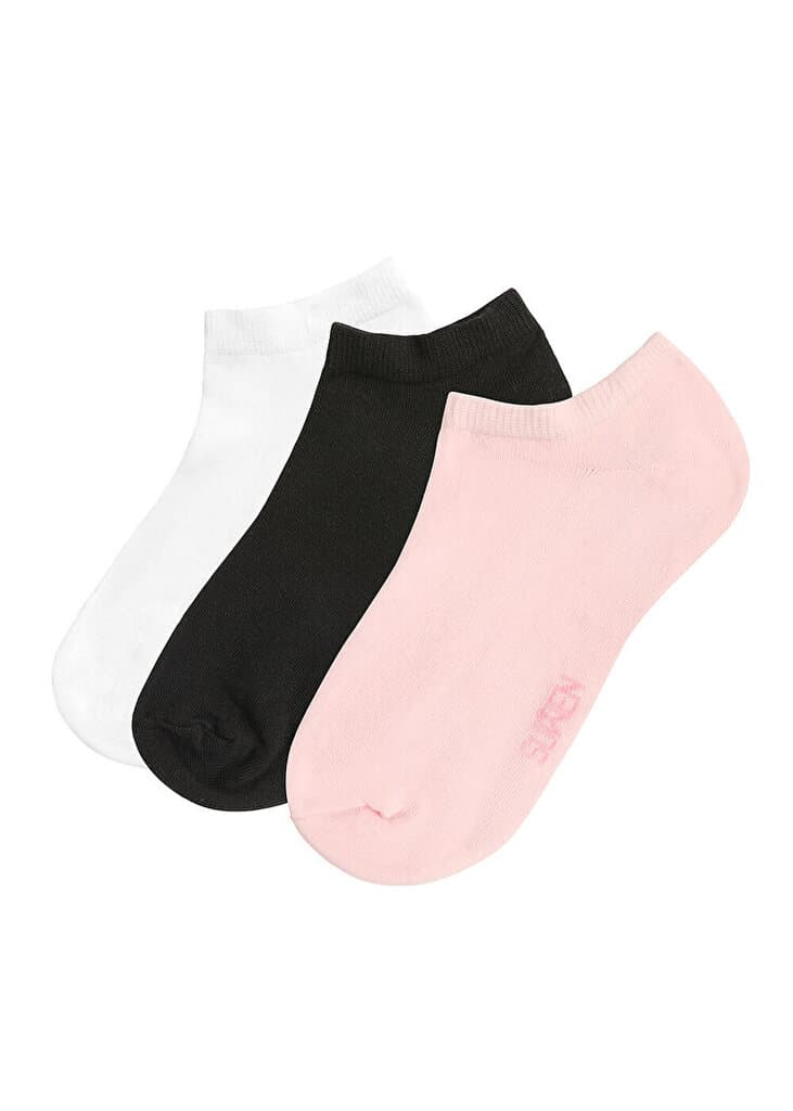 SUWEN 3 Pack Lady Sneaker - Black/White/Pink - STD