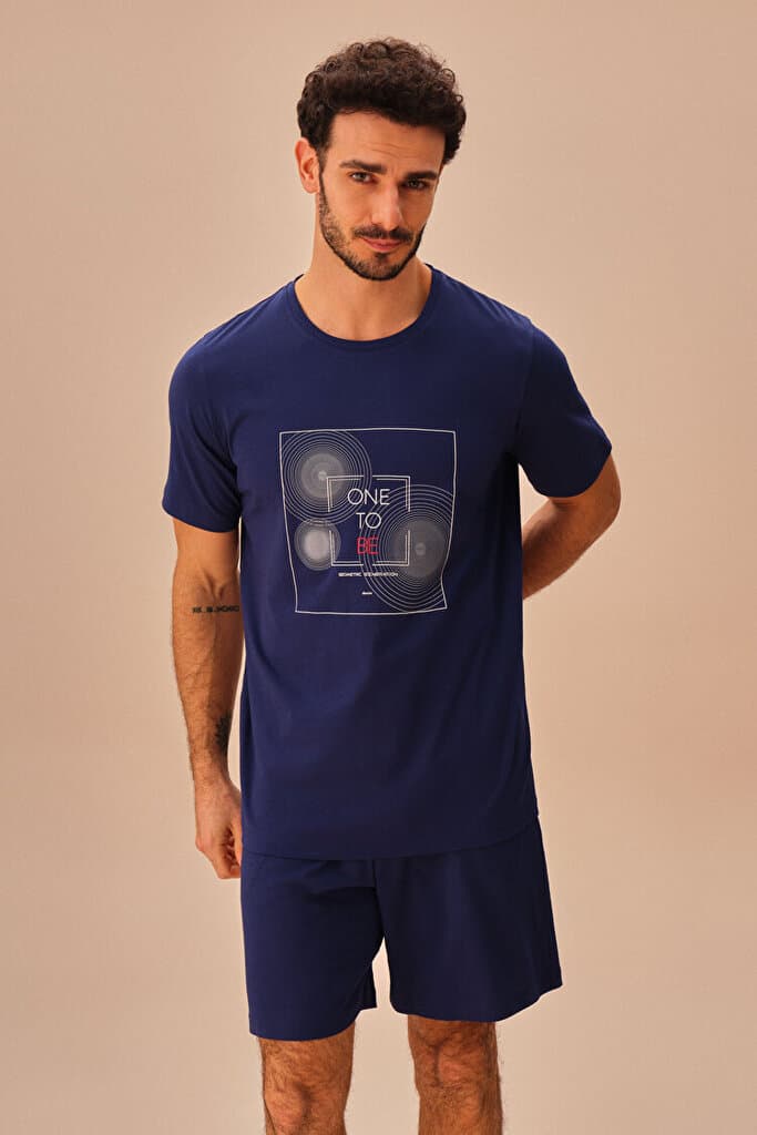 SUWEN Liam Men Short Set - Navy Blue - M 2