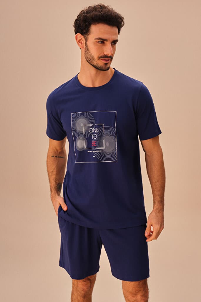SUWEN Liam Men Short Set - Navy Blue - M 3