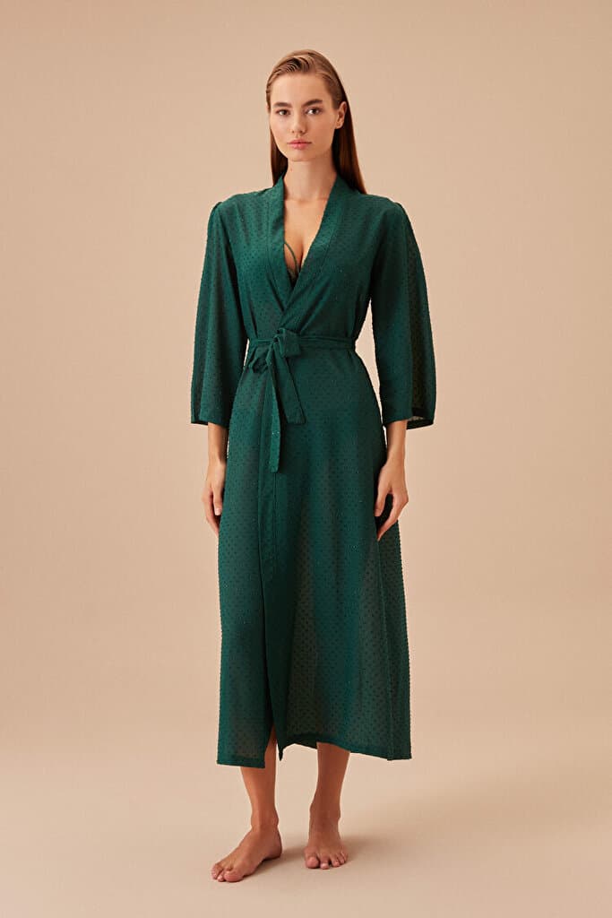 SUWEN Chloe Long Morning Gown - Jade - XL 3