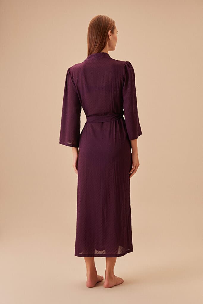 SUWEN Chloe Long Morning Gown - Purple - M 4