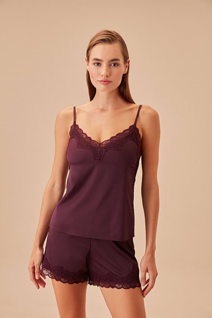SUWEN Pansy Short - Plum - XL 2