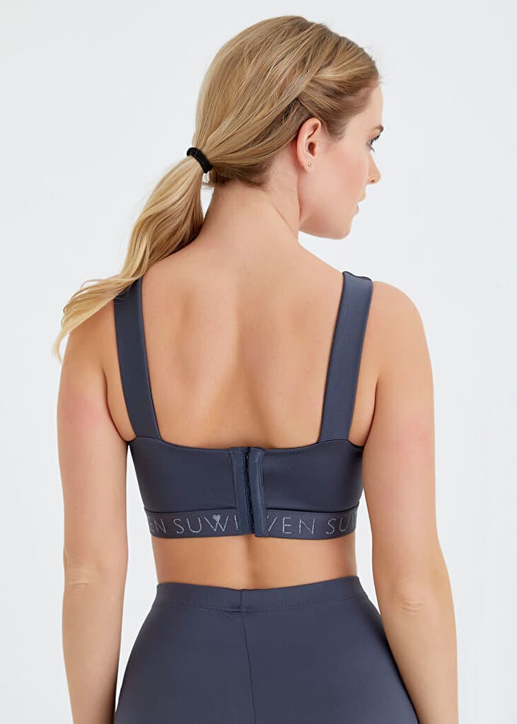 SUWEN Cross Bralette - Gray - S 2