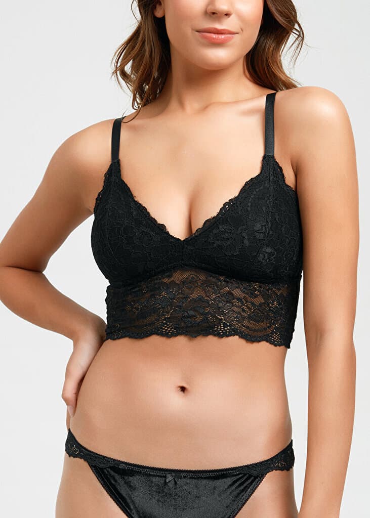 SUWEN Jasmine Bralette - Black - XL