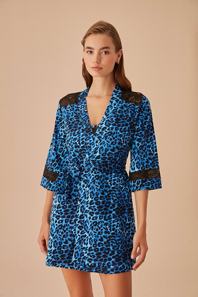 SUWEN Splendid Morning Gown - Sax Print - S