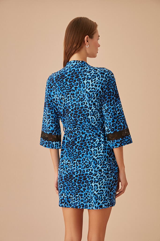 SUWEN Splendid Morning Gown - Sax Print - S 4