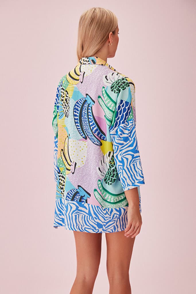 SUWEN Marilyn Tunic - Sax Print - S/M 4