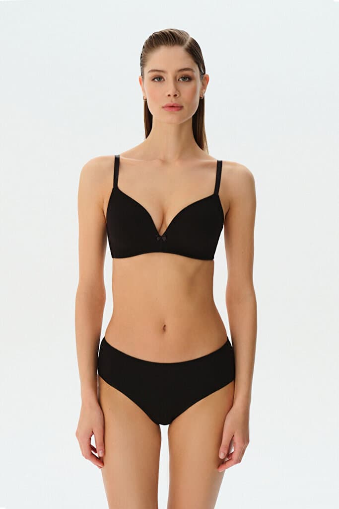 SUWEN Cotton Soft Bra - Black - 75 C 3