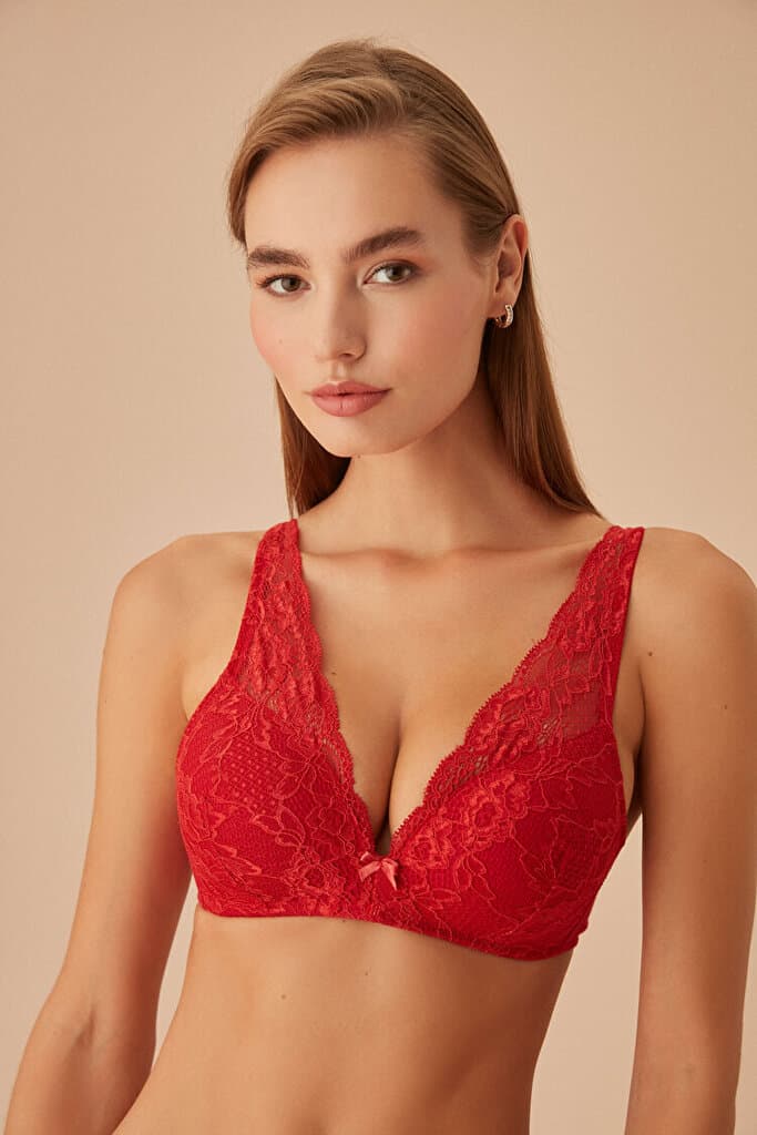 SUWEN Lacy Soft Bra - Terracotta - 75 C 3