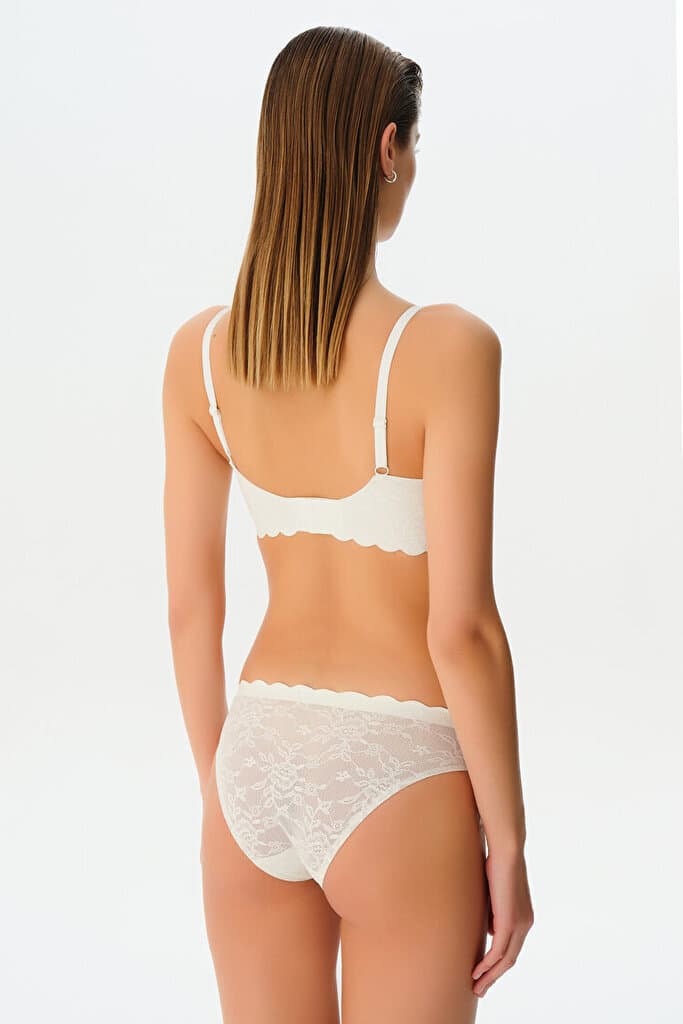 SUWEN Invisible Lacy Soft Bra - Ecru - XXL 4