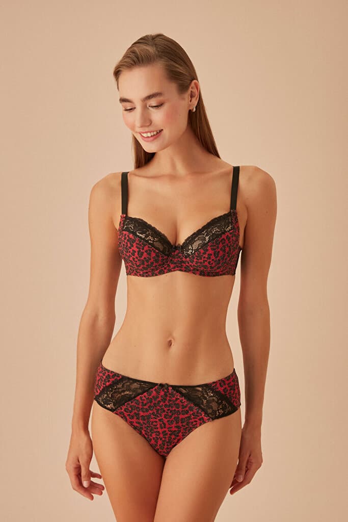 SUWEN Madeleine Fashion Control Bra - Red Leopard Print - 75 C 3