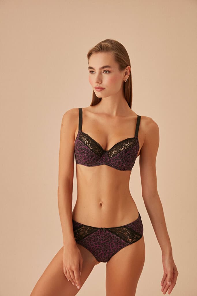 SUWEN Madeleine Fashion Control Bra - Purple Leopard Print - 75 C 3