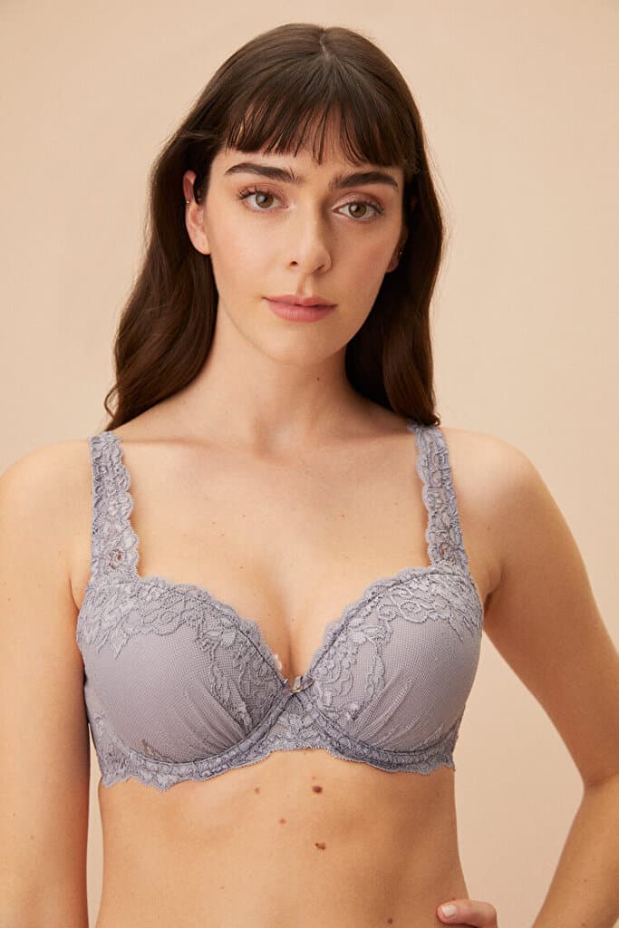 SUWEN Latte Padded Bra - Smoke Blue - 75 C 2