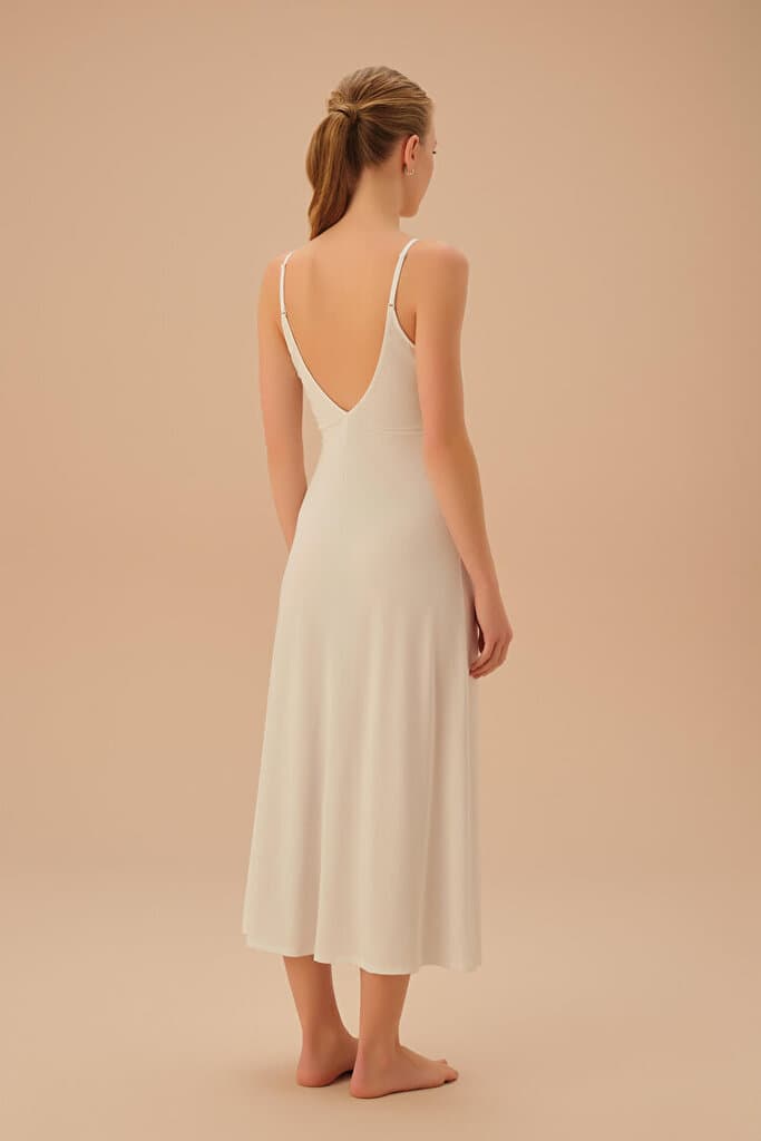 SUWEN Swan Long Nightie - Ecru - L 4