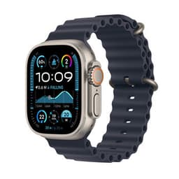 Natural Titanium Case with Navy Ocean Band