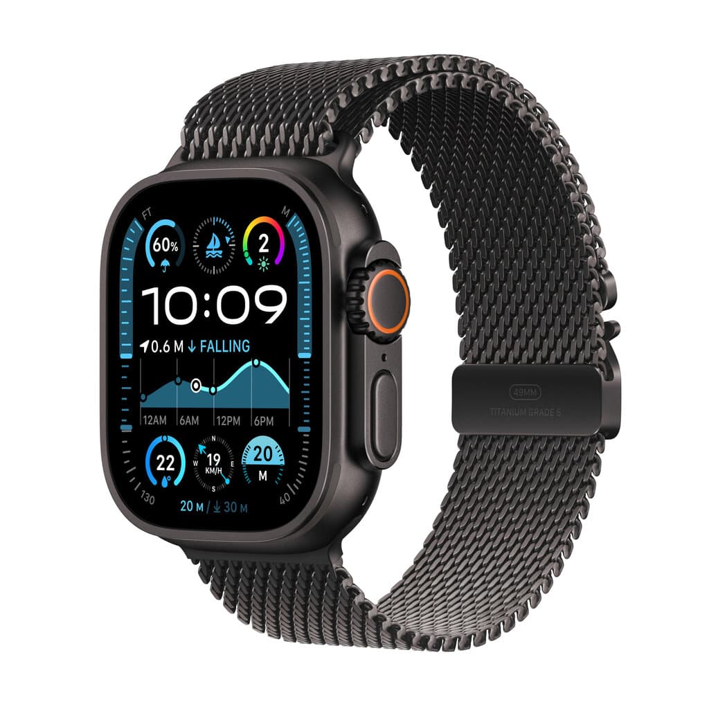 Apple Watch Ultra 2 - Black Titanium Case with Black Titanium Milanese Loop - S