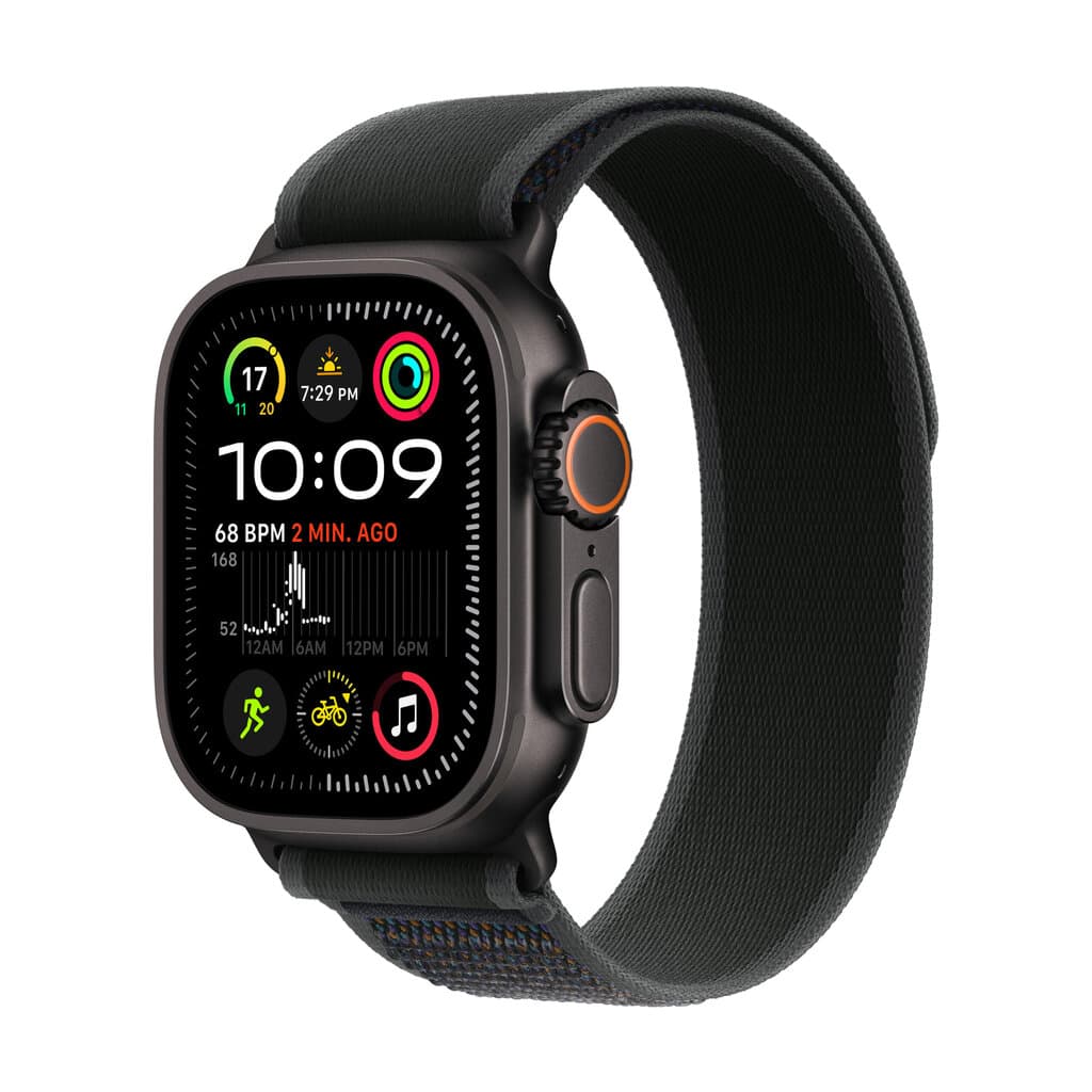 Apple Watch Ultra 2 - Black Titanium Case with Black Trail Loop - S/M