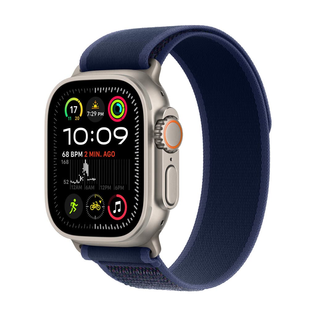 Apple Watch Ultra 2 - Natural Titanium Case with Blue Trail Loop - S/M