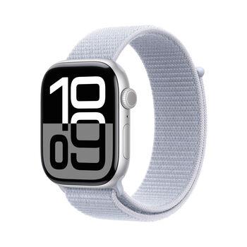 Silver Aluminium Case with Blue Cloud Sport Loop