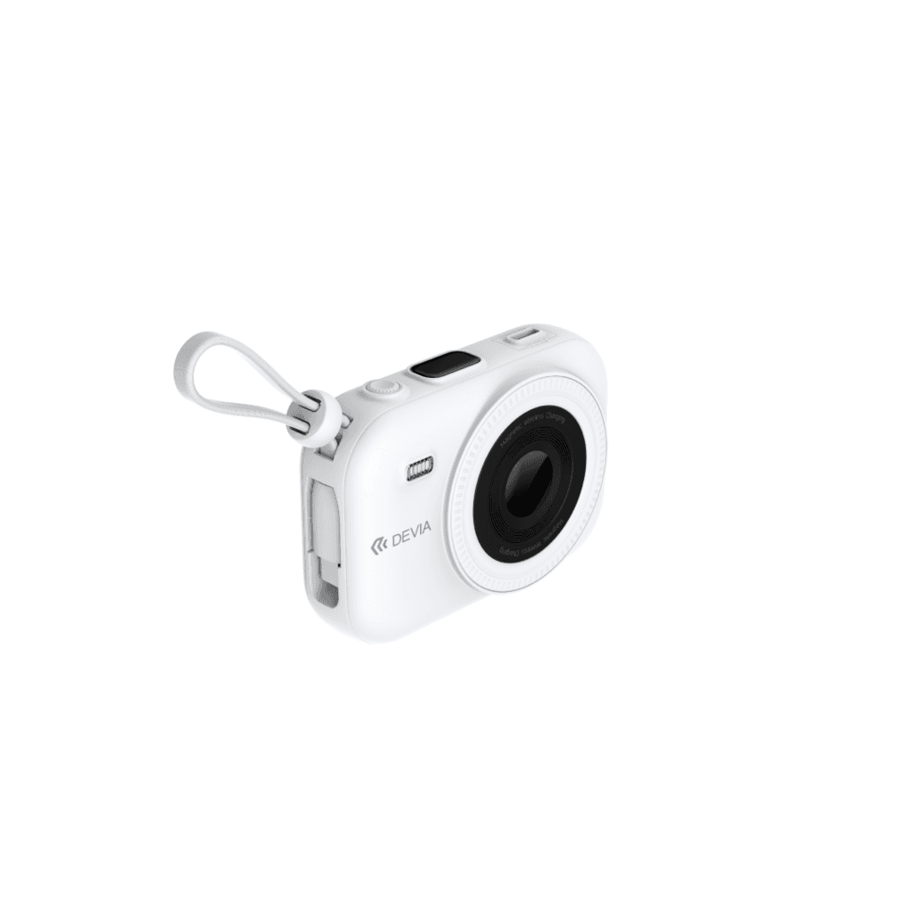 Devia Extreme Speed Series MINI 22.5W Magnetic Power Bank With Built-in 2 Cables (9600mAh) - White 3