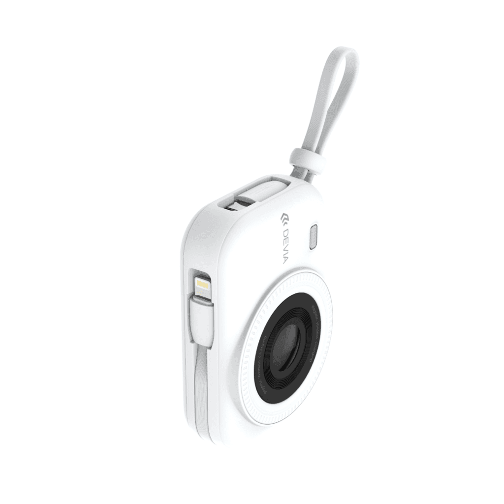 Devia Extreme Speed Series MINI 22.5W Magnetic Power Bank With Built-in 2 Cables (9600mAh) - White 4