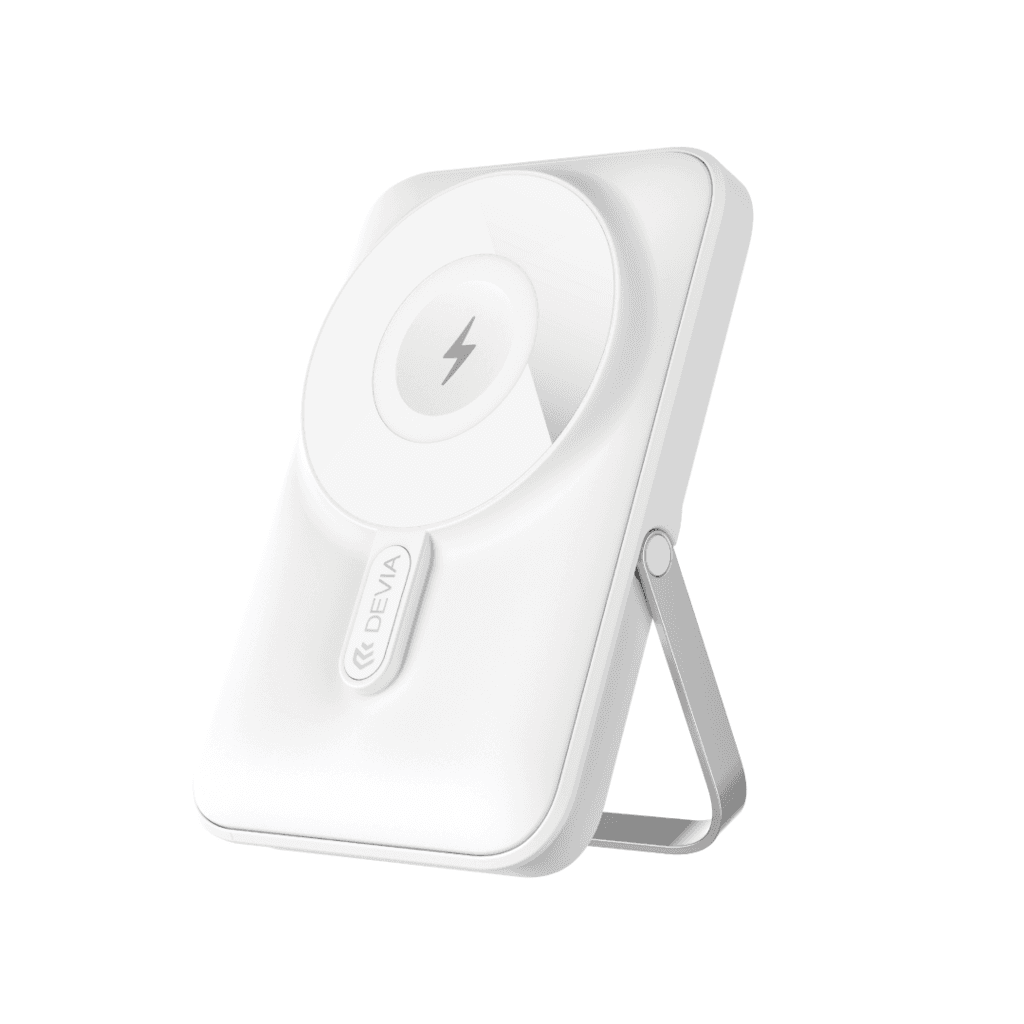DEVIA Extreme Speed Series 22.5W Fast Charging Magnetic Power Bank With Bracket (10000mAh) - White 1
