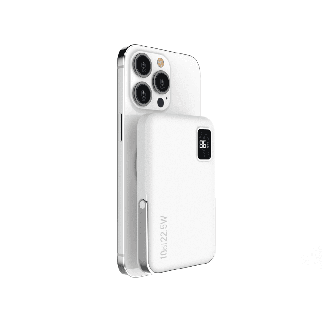 DEVIA Extreme Speed Series 22.5W Fast Charging Magnetic Power Bank With Bracket (10000mAh) - White 4