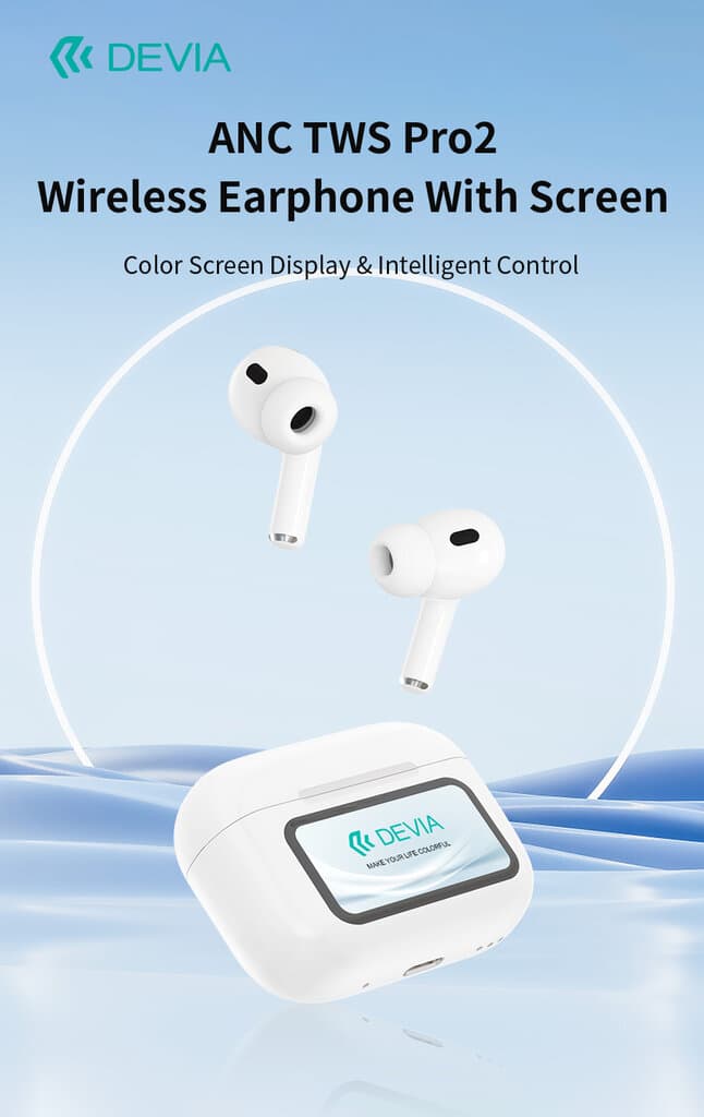 Devia ANC TWS Pro2 Wireless Earphone With Screen 3