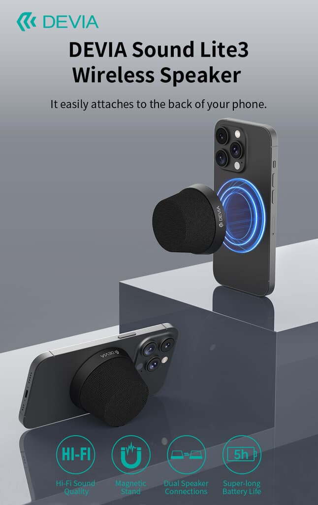 Devia Sound Lite3 Wireless Speaker EM506 - Black 5