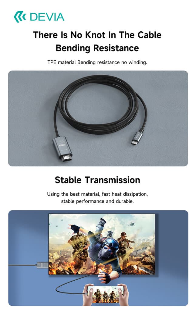 Devia Storm Series Type-C To HDMI Cable (Updated) - Black 9
