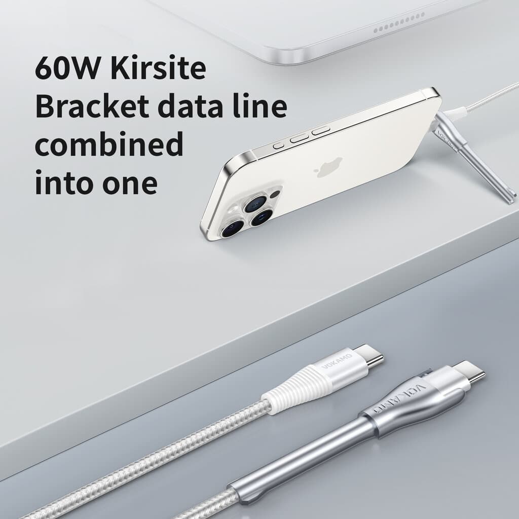VOKAMO Kirlink Series Stand Type-C to Type-C 60W Cable（1.2m）- White 9