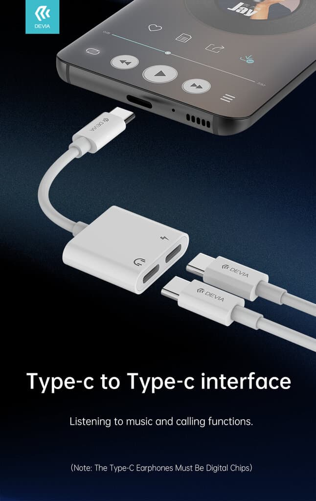 DEVIA Smart Series Adapter  Type-C To Dual Type-C 2