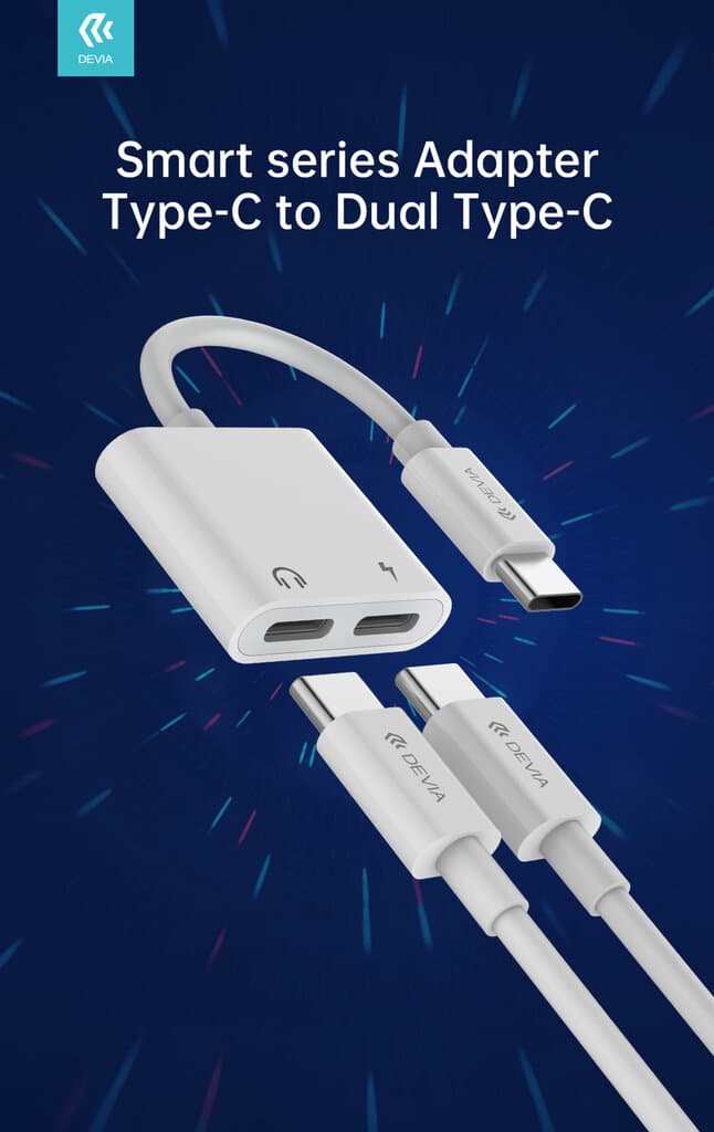 DEVIA Smart Series Adapter  Type-C To Dual Type-C 3