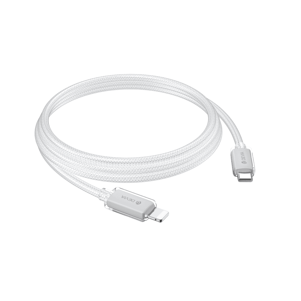 Devia Extreme Speed Series C To L PD 27W Woven Fast Cable (1.5M) - White 1