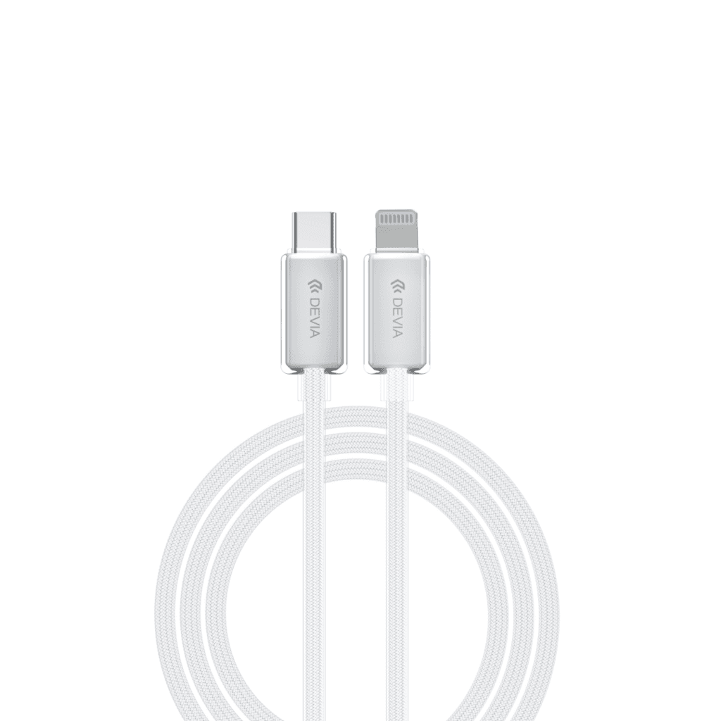 Devia Extreme Speed Series C To L PD 27W Woven Fast Cable (1.5M) - White 2