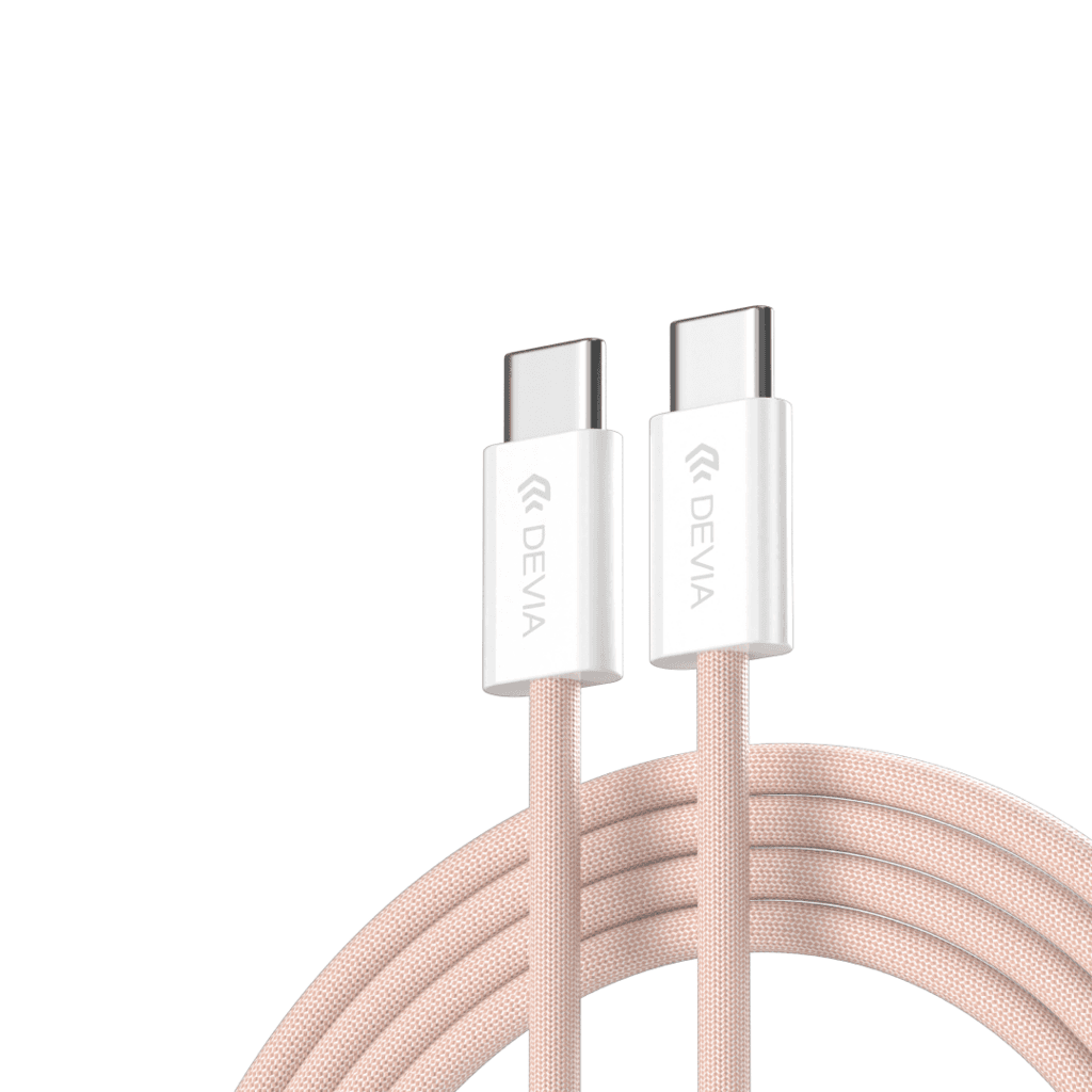 Devia Smart Series C To C PD 60W Fast  Woven Cable(1M) - Pink 2