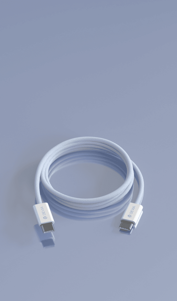 Devia Smart Series C To C PD 60W Fast  Woven Cable(1M) - Pink 3