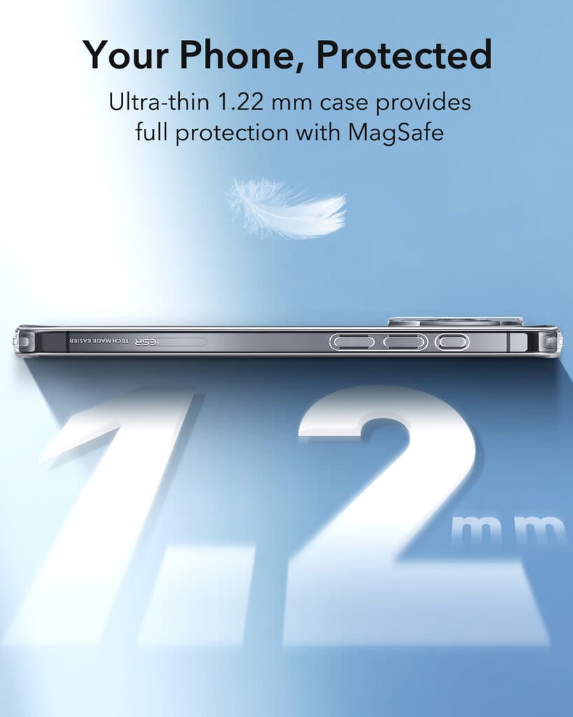 ESR Zero Clear Case (HaloLock), Compatible with iPhone 16/ Pro / Plus, Clear - iPhone 16 3