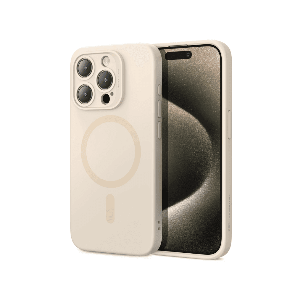 ESR Cloud Soft Case (HaloLock), Compatible with iPhone 15 Pro Max - Light Tan 1