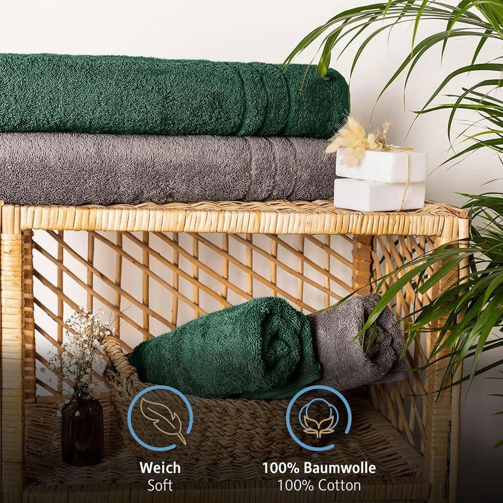 Komfortec Sauna Towel - 2pcs - 80*200 cm - Anthracite / Dark Green 2